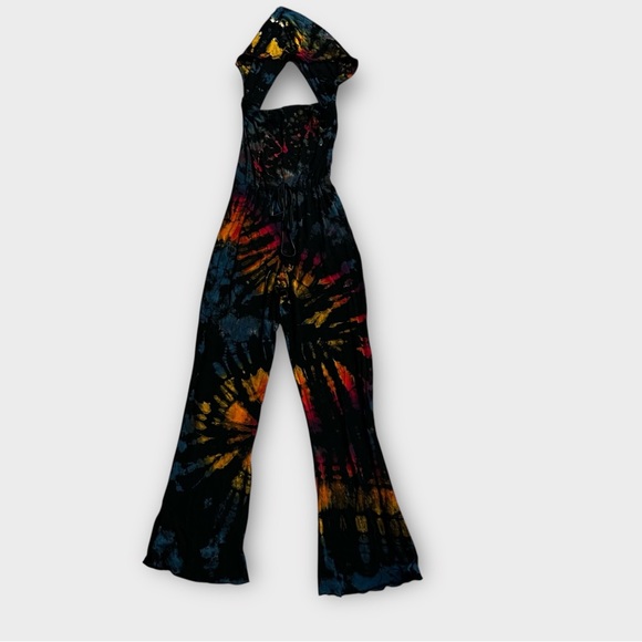 Kathmandu Imports Pants - Kathmandu Jumpsuit With Hoodie Open Back Size Small Groovy Hippy Tie Waist